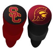 USC Trojans Seal SC Interlock Rubber 2-Pack Wine Stopper